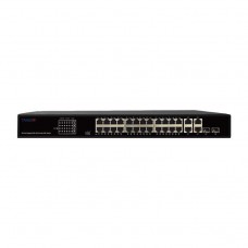 TRASSIR TR-NS14282С-370-24POE Неуправляемый коммутатор с24 PoE портами и 2 Combo портами