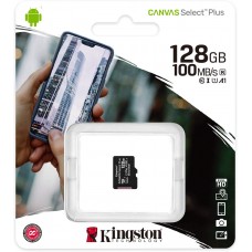 Карта памяти microSDXC UHS-I U1 KINGSTON Canvas Select Plus 128 ГБ, 100 МБ/с, Class 10, SDCS2/128GBSP