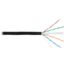 NIKOLAN NKL 4140C-BK Кабель U/UTP 4 пары, Кат.6, одножильный, BC, 23AWG (0,55мм), внутренний/внешний, LSZH нг(А)-HFLTx, черный, 305м